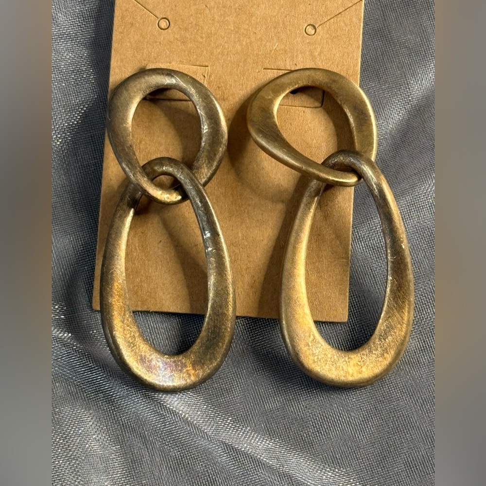 Vintage 80s Sculptural Organic Link Earrings